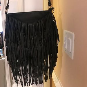 Black fringe crossover